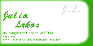 julia lakos business card